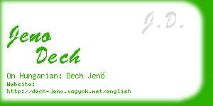 jeno dech business card
